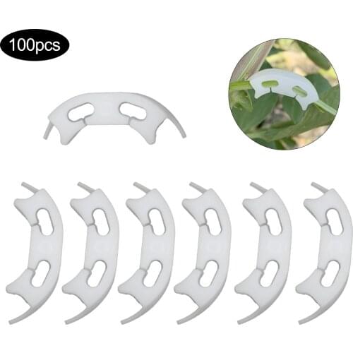 100pcs Plant Bending Device Practical 40mm Protect The Stalk Plastic Tomato Fixing Clip Garden Tools