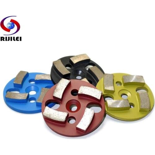 RIJILEI 4PCS/Lot 3Inch Metal Bond Diamond Grinding Disk 80mm Metal Diamond Polishing Pad Concrete Floor Polishing Disc 3MDH