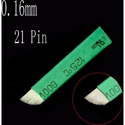 50Pcs 21 Lamina Tebori 21 Pin 0.16mm Microblading Needles for Permanent Makeup Tattoo Blade Eyebrow Manual Pen 3d Embroidery
