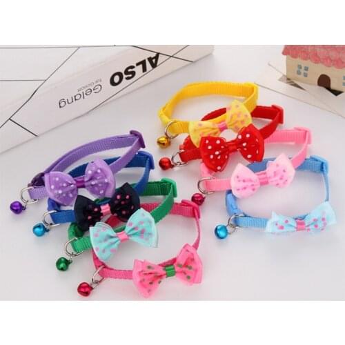 500pcs/lot pet dog collar bow bell collar collar multicolor cat collar pet supplies wholesale