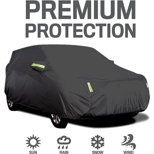 Car Cover Full Sedan Covers with Reflective Strip Sunscreen Protection Dustproof&Waterproof UV Scratch-Resistant Universal XXL