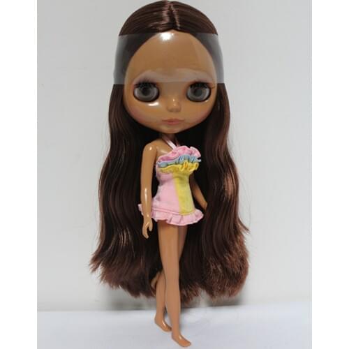 Free Shipping big discount RBL-136DIY Nude Blyth doll birthday gift for girl 4colour big eyes dolls with beautiful Hair cute toy