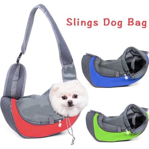 Pet Sling Carrier Breathable Mesh Travel Safe Bag for Small Dogs Cats Chihuahua Puppy Stuff with Adjustable Strap and Pocket