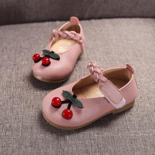 Spring/autumn Children Shoes For Baby Girls Single Shoes Sneakers Fashion Cherry Princess Shoes Baby Leather Shoes