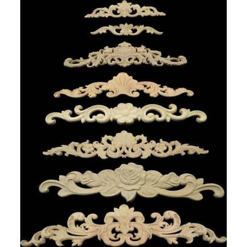 Wood Applique Home Decoration Accessories Wooden Cupboard Doors Windows Small Decorative Floral Applique Mini Crossbow Kawaii