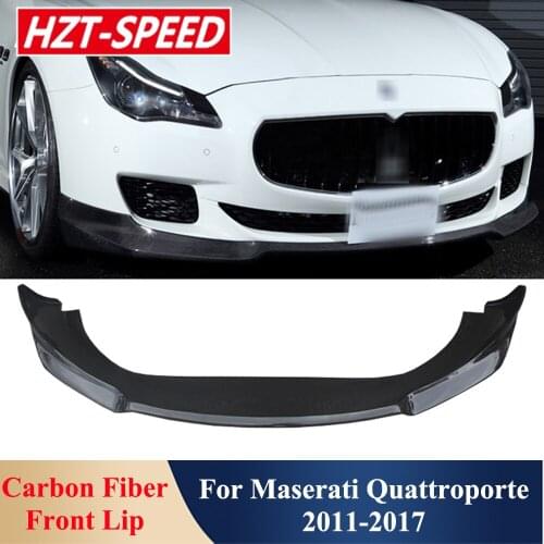 Quattroporte Front Bumpers Real Carbon Fiber Shovel Lip Diffuser For Maserati Quattroporte Car Body Modification Part 2011-2017