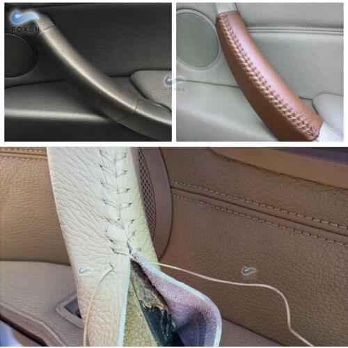 For BMW X5 E70 X6 E71 2007 2008 2009 2010 2011 2012 2013 Cow Leather Interior Door Handle Cover Trim