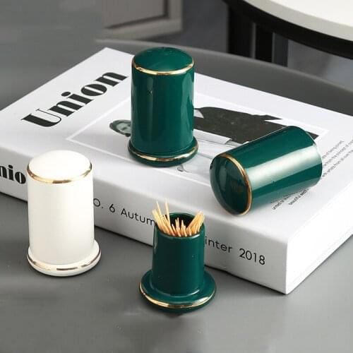 Affordable Luxury Ceramic Toothpick Holder Home Personality Creative Toothpick Box Nordic High-End Hotel Desktop Toothpick Jar