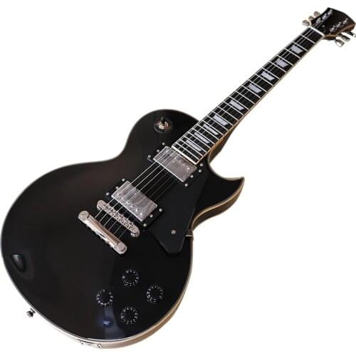 Flame Maple Skin Electric Guitar 6 Strings Guitar 39 Inch Solid Okoume Wood Body Guitar Blue Wood Guitar High Gloss Sharp Angle