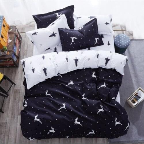 Cozy Cartoon Clouds Striped Printed 3/4pcs Bedding Set Bed Cover Bed Sheet Duvet Cover Pillowcase Bed Linen Bedclothes Queen