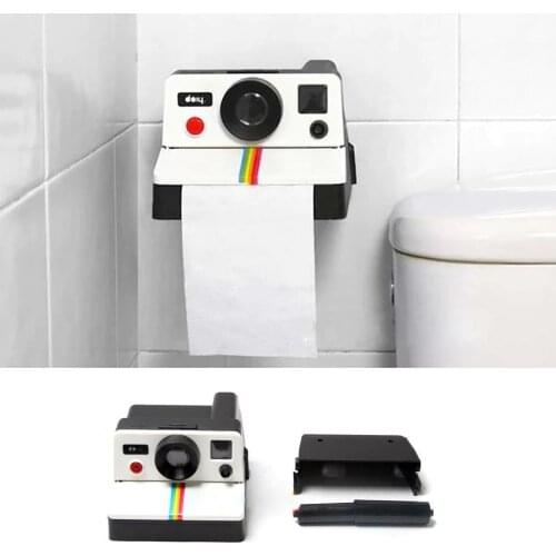 1 Piece Creative Retro Polaroid Camera Shape Inspired Tissue Boxes Toilet Roll Paper Holder Box Bathroom Decor