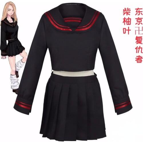 Anime Tokyo Revengers Cosplay Costume Chai Yule Girl Uniform JK Womens Halloween Daily Clothes Top + Skirt