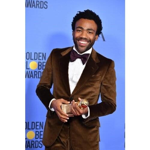 Jacket+Pants) Fall Winter Corduroy Brown 2 Piece Groom Tuexdos For Wedding Formal Prom Suit Party Evening Blazer Custom Made