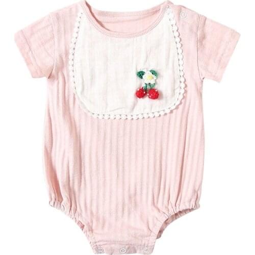 Summer New Arrival Sweet Baby Girls Short Sleeve Romper