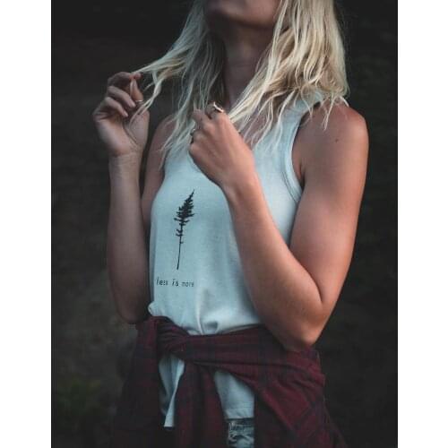 The Parks Less is More Summer tanks women fashion undershirt singlet 100% cotton harajuku slogan Aesthetic sleeveless garment