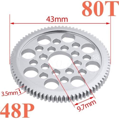 Metal Aluminum 48P Spur gear 80T For RC Sakura D3 XI Zero S 1:10 RC Car Drift
