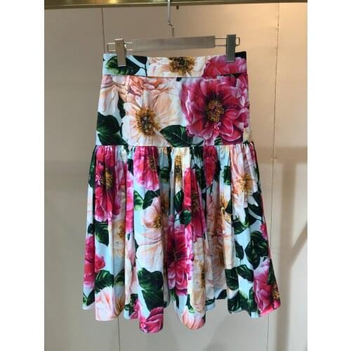 Fashion 2021 new women sexy silk print skirt 0317