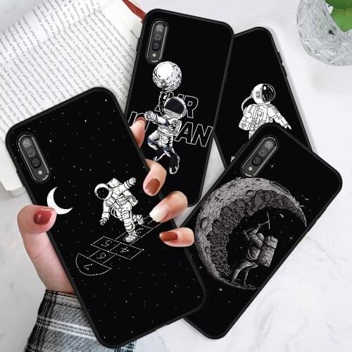 Fashion Space Cartoon Pattern TPU Soft Black Phone Case Cover For Samsung M02 M11 M21 M51 J2 Pro J3 Pro J4 Plus J5 J6 J7 Pro J8