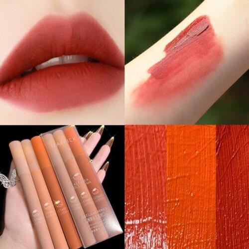 3 Colors Set Lipstick Chestnut Mud Soft Mist Velvet Cloud Matte Lip Glaze Long-Lasting Women Makeup