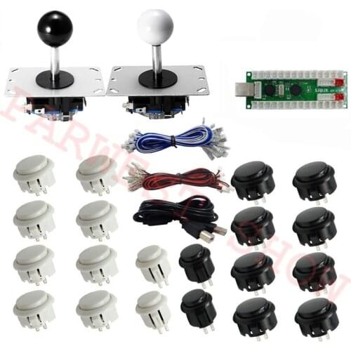 DIY Arcade Kits Push Buttons Replacement Parts USB Controller Joystick + Arcade Push Button +2 Player USB Controller Board