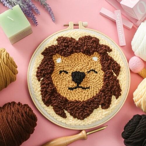 Cute Lion Embroidery Kits For Beginners 2020 DIY Wool Embroidery Kits For Kids Cross Stitch Kits Embroidery Set Friendship Gifts