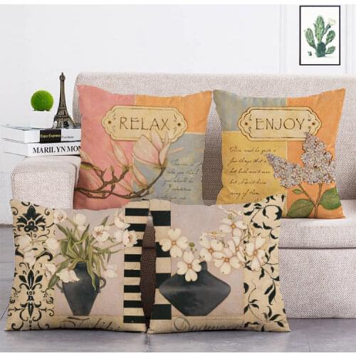 Flower Pattern Relax Enjoy Cushion Decorative Living Room Kids Cushion Cover Pillow Cover Sofa New Variety T61