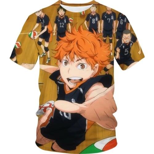 2021 New 3D Anime Haikyuu Shirt Cosplay Costume Hinata Shoyo T-shirt Karasuno High School Volleyball Top Kageyama T Shirt Tops