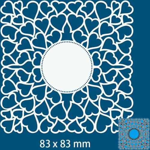 New Metal Cutting Dies Scrapbooking Heart SquareDIY Album Paper Card Craft Embossing Stencil Decoration 83*83mm