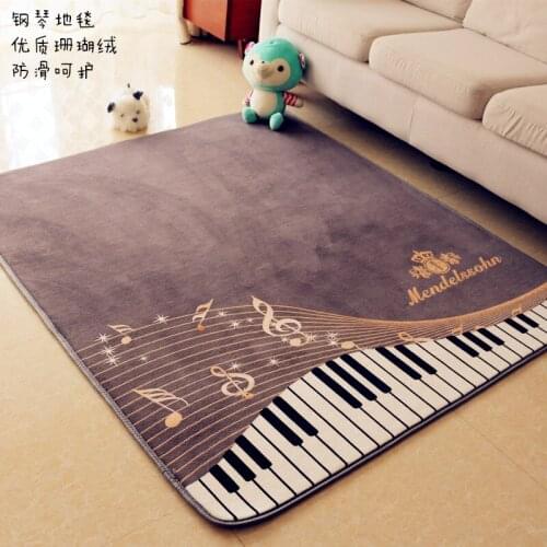 New style large size Piano carpet living room bedroom children table tatami mat window coral fleece rug lint washable playmat