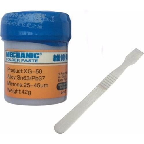 Original HK MECHANIC Sn63/Pb67 BGA Solder Paste Flux XG-50 For soldering iron 936/Saike 852D+ scraper