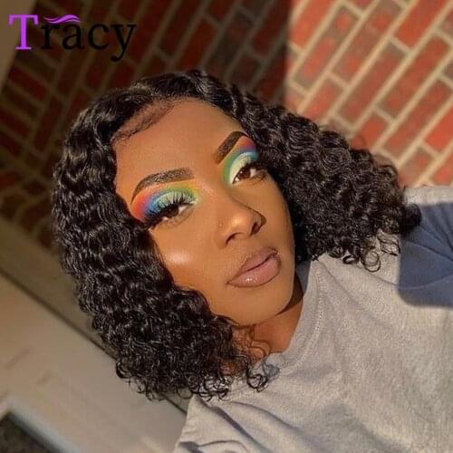 Deep Wave Bob Human Hair Wigs 4X4 Lace Closure Bob Wigs Deep Wave Short Bob Wigs Malaysian Remy Lace Frontal Human Hair Wigs