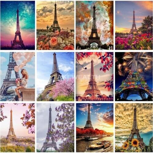 Full Square Diamond Painting Tower 5D DIY Mosaic Diamond Embroidery Landscape Decor Home Picture Of Rhinestone ll460