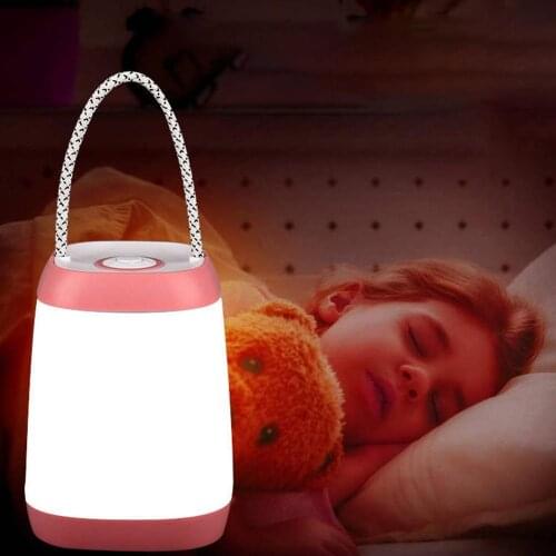 Portable Night Light 16 LEDs USB Rechargeable Reading Lamp With Rope Hook Warm Light Bedside Lamp For Kid Room Camping Emergency