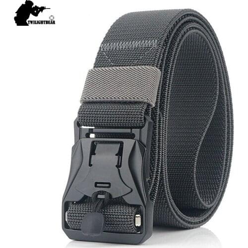 2019 New Tactical Belt Men Women Solid Alloy Magnetic Buckle Quick Unlock Nylon Special Service Belt Casual Knitted Belt AJ194