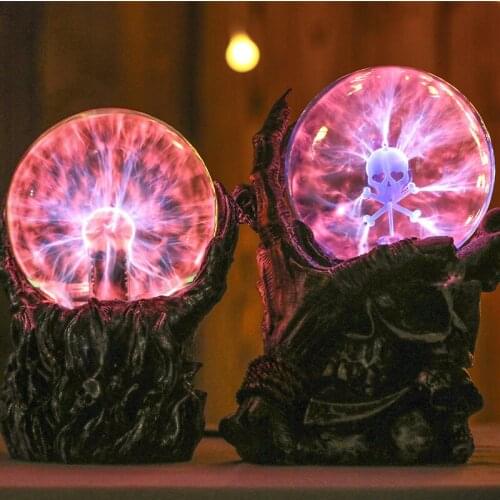 Skeleton Hand Ion Static Magic Ball Night Light Boys Bedroom Table Lamp Children Room Decoration Lights Childrens Gift Bedroom