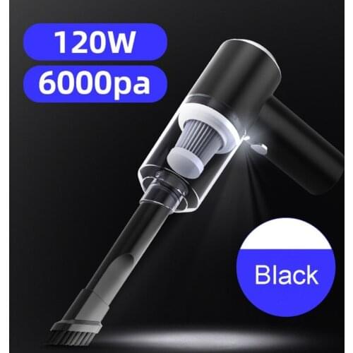 USB Rechargeable Cordless 6000Pa 120W Portable Handheld Powerful Wireless Car Vacuum Cleaner for SUV Truck Home Office Pet Hair