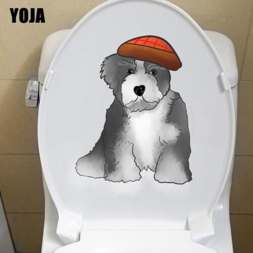 YOJA 17.3*21.9CM Modern Dog Toilet Decal Wall Sticker Kids BedRoom Home Decor Animal Cartoon T3-0702