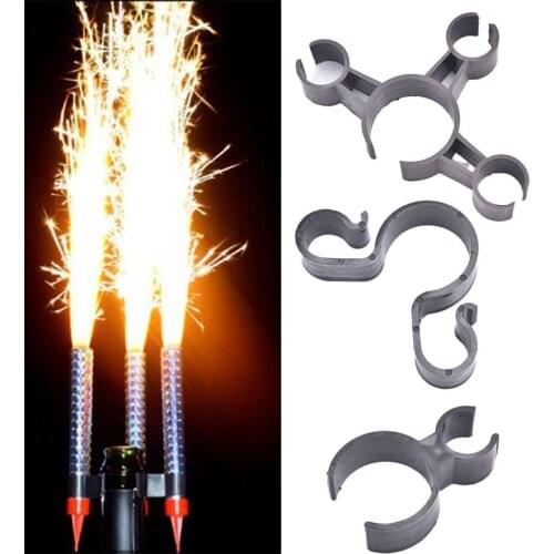 Ice Fountain Bottle Clip for Wine or Champagne 3 Candles Clip Sparkler Black