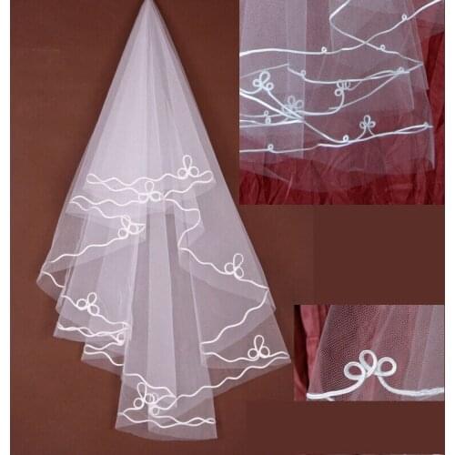 Women Lady Trim White Bride Bridal Wedding 1.5m head hair Veil Accessory no Comb