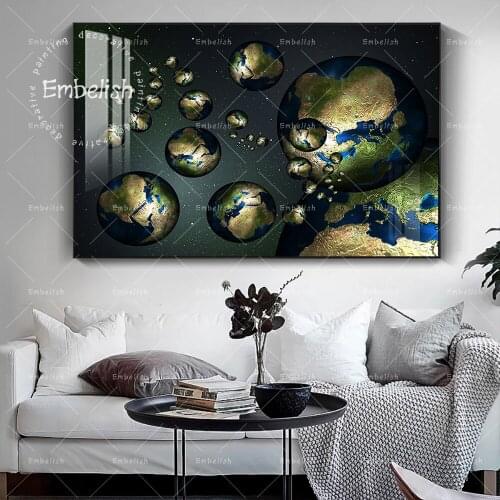 1 Pieces Lot Of Earth On Space Surreal Wall Art Pictures For Living Room Cool Office Artworks Home Decor HD Canvas Paintings