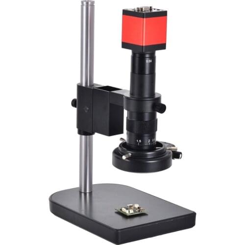 13MP Microscope Camera Kit HDMI VGA 1080P Digital Industrial Magnifier 180X C-mount Lens 56 LED Light Table Stand for PCB Repair