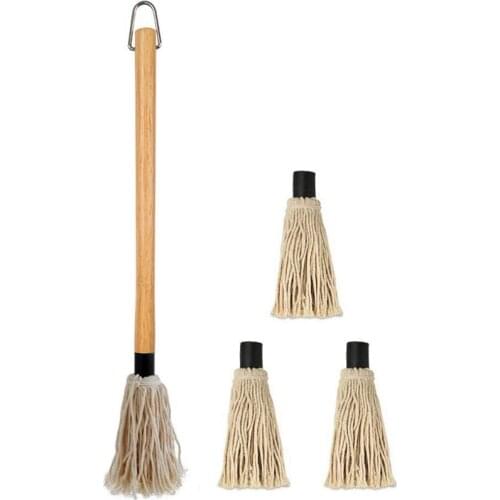 18 Inches Large BBQ Basting Mop with 3 Extra Replacement Heads for Grilling & Smoking