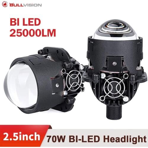 2.5 INCH Bi-Led Projector Lens H7 Bulb 9005 9006 H4 LED Lamps for Headlight Car-styling Retrofit Hi/Lo Beam Lenses 2Pieces