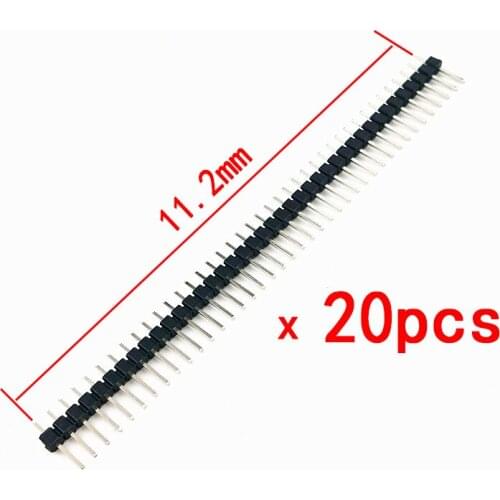20PCS 40Pin 2.54mm Single Row Straight Male Pin Header Connector Strip For PBC Ardunio
