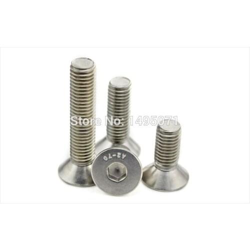 500PCS/LOT Metric M2 304 Stainless Steel A2 Flat Countersunk Head Hex Socket Cap Screw Bolt DIN7991