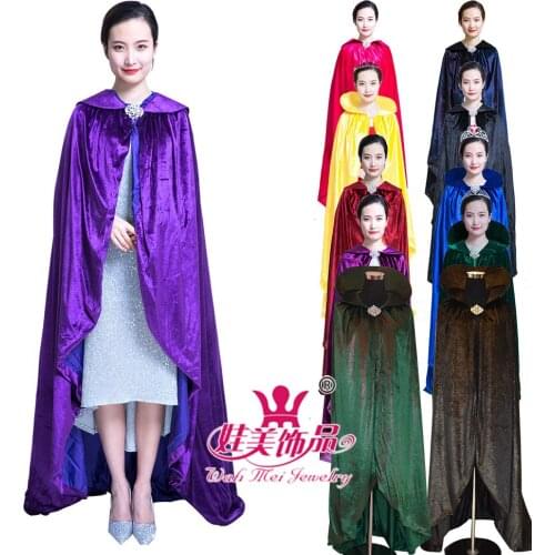 63" Velvet Unisex Halloween Cloak for Devil Witch Wizard Halloween Christmas Cosplay