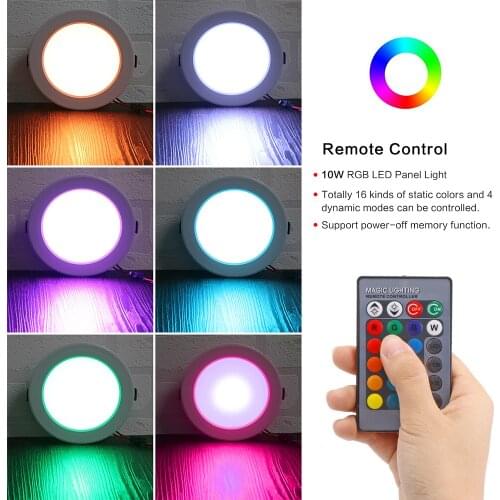 AC 85-265V Houseward Round RGB LED Panel Light Spotlight Remote Controlling Panel Light 5/10/18W Home Ceiling Lamp Hot Sale
