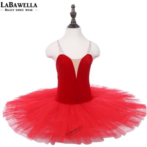 Red pancake tutu performance ballerina dance costume skirts gymanstic ballet leotards for girls ballet tutu PPL18044G
