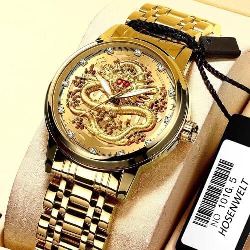 Fashion Casual Watch Men Waterproof Business Quartz Watches Luxury Brand Rhinestone Red Eyes Dragon Clock Dropshipping