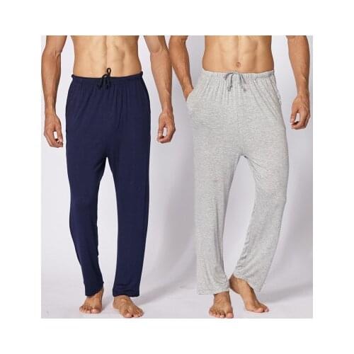 Daeyard Modal Sleep Bottom For Men Spring Summer Long Johns Casual Trousers Plus Size Pajamas Elastic Pants Soft Sleepwear